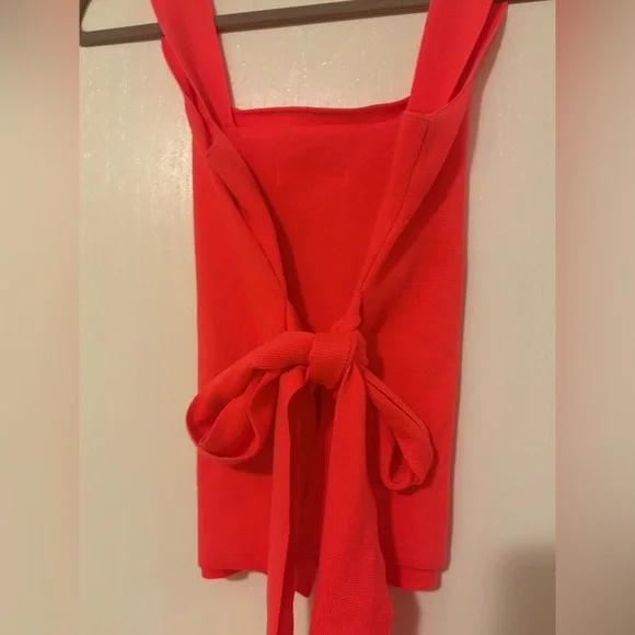 Anthropologie Harlow Neon Orange Coral Sweater Knit Tank - Picture 8 of 15